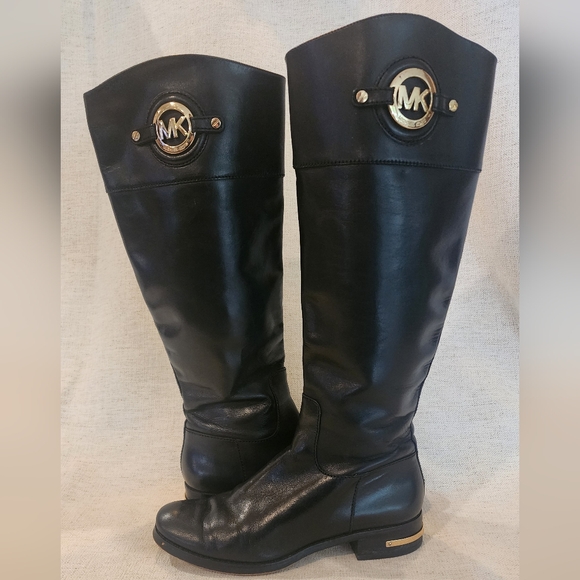 MK Michael Kors black Leather Boots, Size 8M - Picture 6 of 13